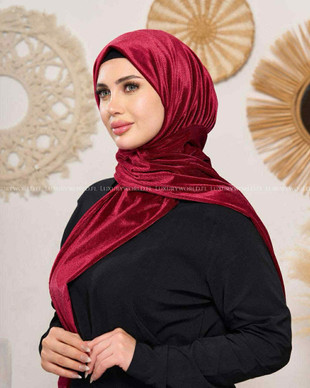 VELVET EASY HIJAB - RED