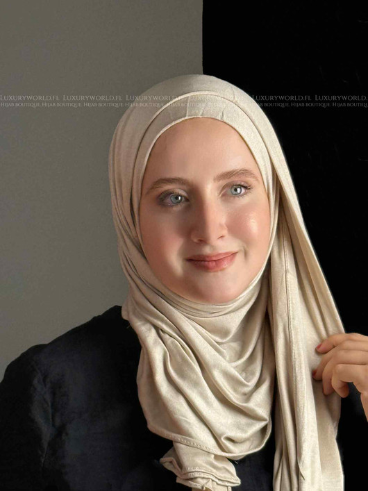 KUWAITI JERSEY SHAWL - BEIGE