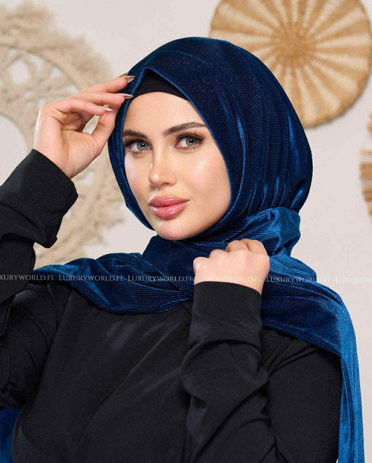 VELVET EASY HIJAB - DARK BLUE