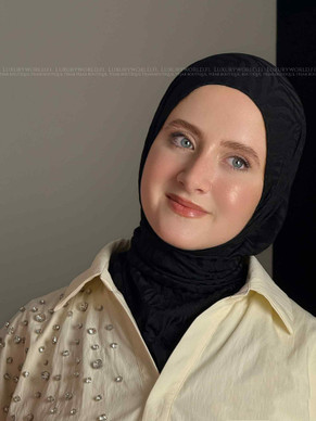 JACQUARD TABAKA HIJAB - BLACK