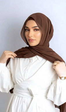 Kuwaiti Chiffon Hijab – Brown  Collection