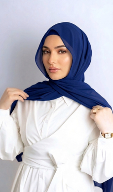 Kuwaiti Chiffon Hijab – Blue  Collection