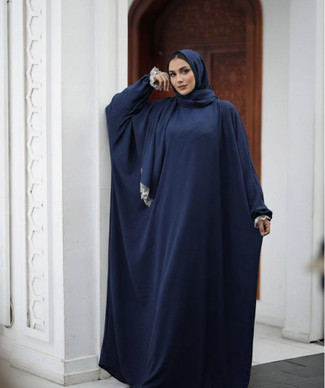   إسدال إسلامي كامل -  أزرق غامق