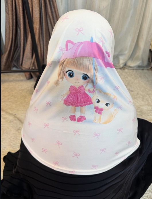 Lycra Girls hijab two piece 