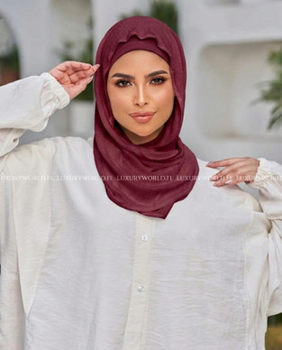 EASY SCARF & MATCHING UNDERSCARF - BURGUNDY 