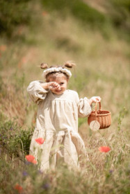 Beige Inez vakosamettimekko lapsille