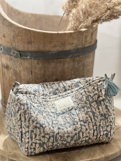 Boho-chic toilettipussi Goa blue green