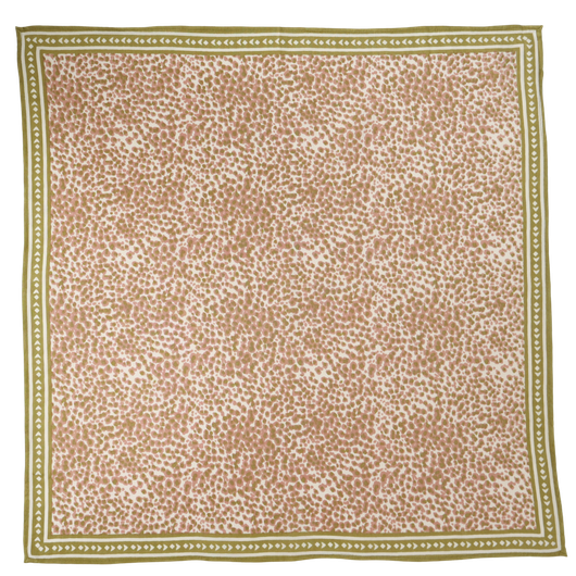 Savane - Puuvillahuivi, rose-khaki värissä, koko 60x60 cm