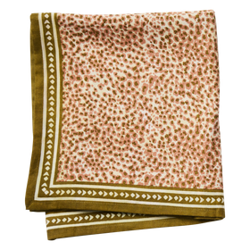 Savane - Puuvillahuivi, rose-khaki värissä, koko 60x60 cm