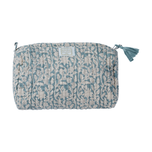 Boho-chic toilettipussi Goa blue green