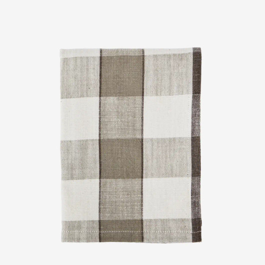 Keittiöpyyhe Ruudullinen, Taupe