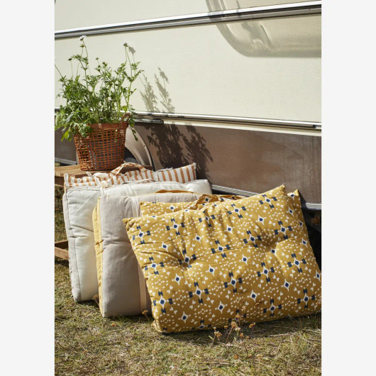 Puuvillapatja 60x100 cm, Taupe-Mustard