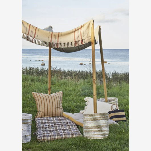 Puuvillapatja 60x100 cm, Taupe-Mustard
