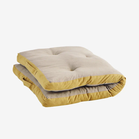 Puuvillapatja 60x100 cm, Taupe-Mustard