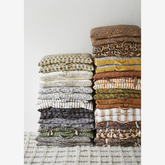 Puuvillapatja 60x100 cm, Taupe-Mustard