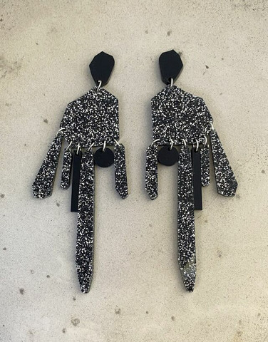 DROP – KORVAKORU, MUSTA glitter