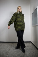 OVERSIZE VILLANEULE - MUSTA/KELTAINEN