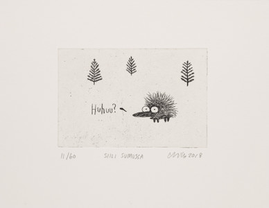 Siili sumussa -grafiikkavedos