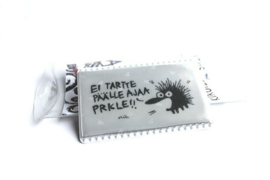 Ei tartte päälle ajaa PRKLE!!! -matkakorttikotelo