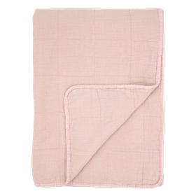 Puuvillapeitto vaaleanpunainen