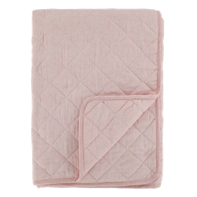 Puuvillapeitto raita (vaaleanpunainen)