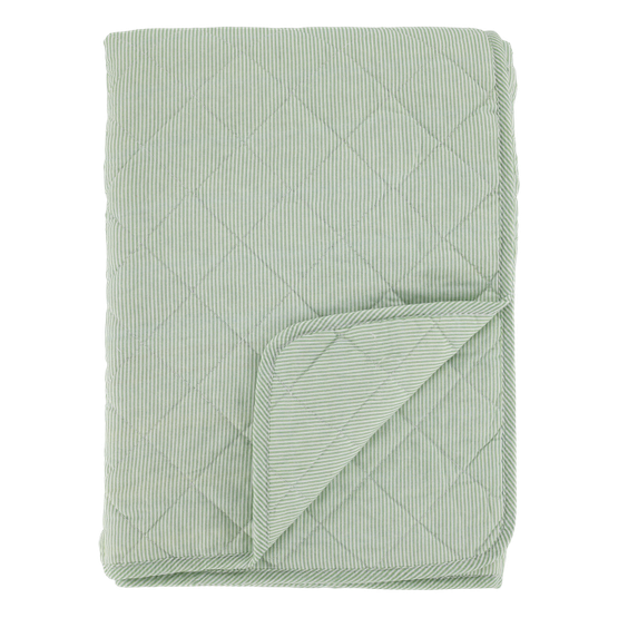 Puuvillapeitto raita(vaaleanvihreä)