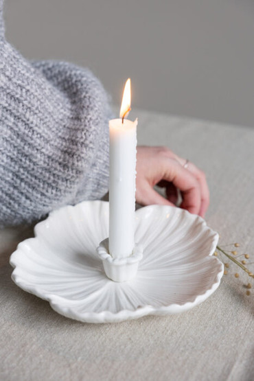 Kynttilälautanen valkoinen