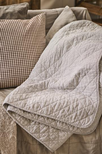 Puuvillapeitto ruskearaita