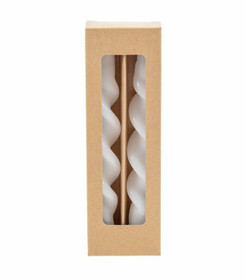 Valkoinen kierrekruunukynttilä, pakkauksessa 2kpl. 