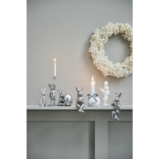 Kynttilänjalka rusetilla(hopea)