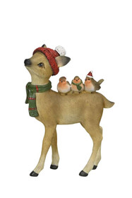 Joulubambi pikkulinnuilla (punainen)