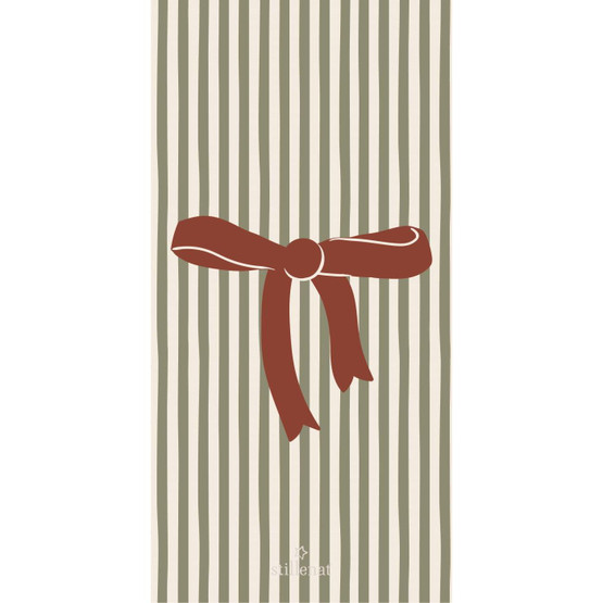 Paperiservetti rusetti/vihreätraidat