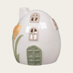 Kevätmökki (valkoinen/kukat)