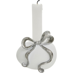 Kynttilänjalka rusetilla(hopea)