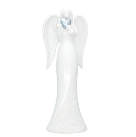 Valkoinen enkeli hopea sydämellä