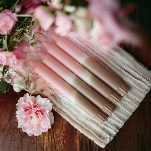 Kynttiläpaketti vaaleanpunainen/kaakao