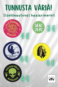 Valikoima haalarimerkkejä