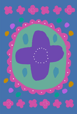 Auroora-postikortti sininen