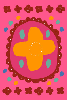 Auroora-postikortti pinkki