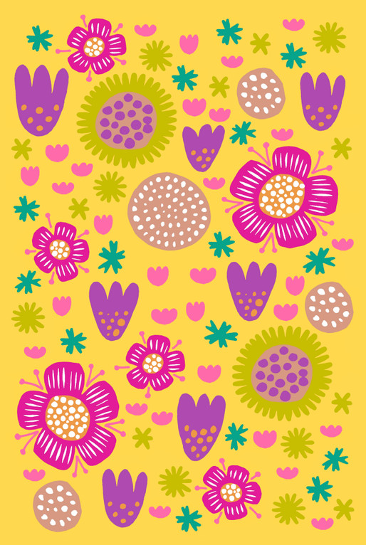 Ilo-postikortti keltainen