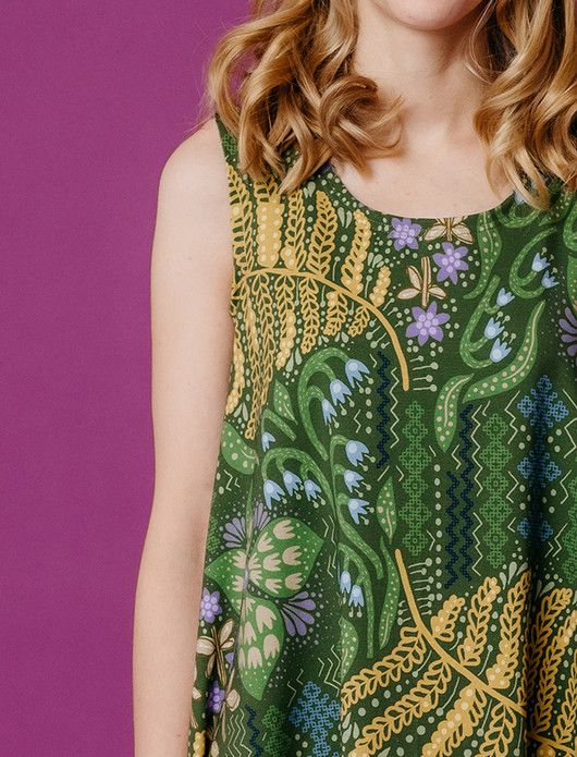 Mehtä-puuvillatrikoo vihreä