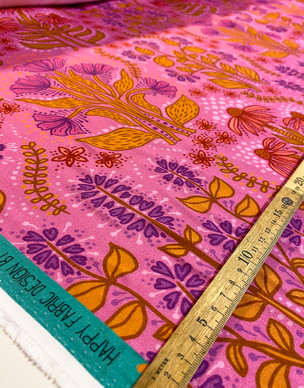 Herbaario-puuvillasatiini vaaleanpunainen