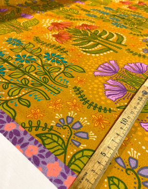 Herbaario-puuvillasatiini kultainen