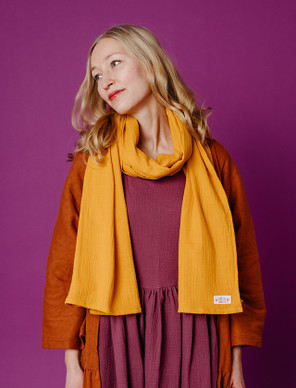 Yksivärinen huivi keltainen