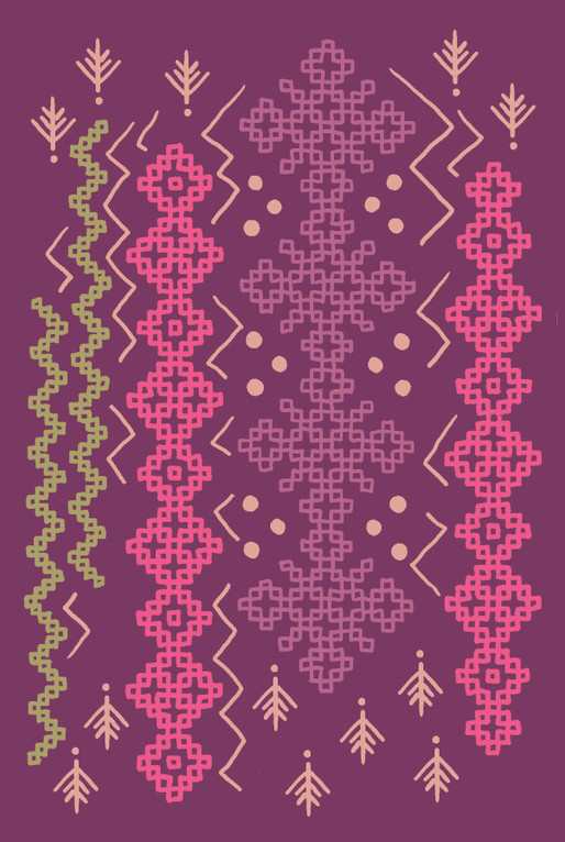 Rimpsu-postikortti violetti