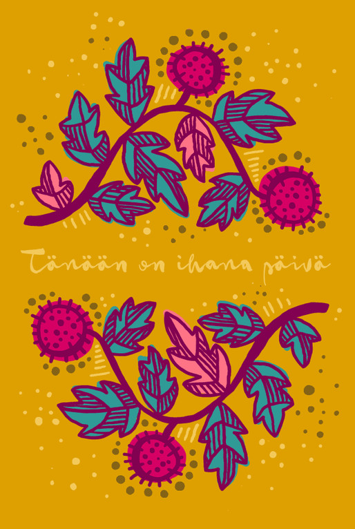 Takiainen-postikortti kultainen