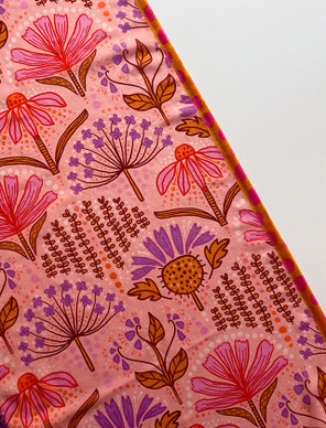 Yrttitarha-huivi vaaleanpunainen