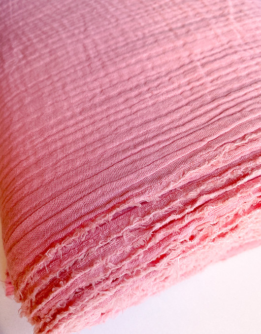 Puuvillamusliini vaaleanpunainen