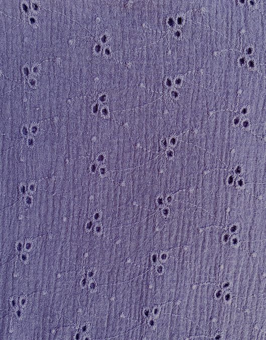 1,6 m pala puuvillamusliini kirjailtu haalea syreeni