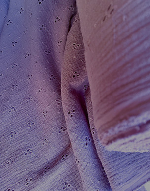 1,6 m pala puuvillamusliini kirjailtu haalea syreeni